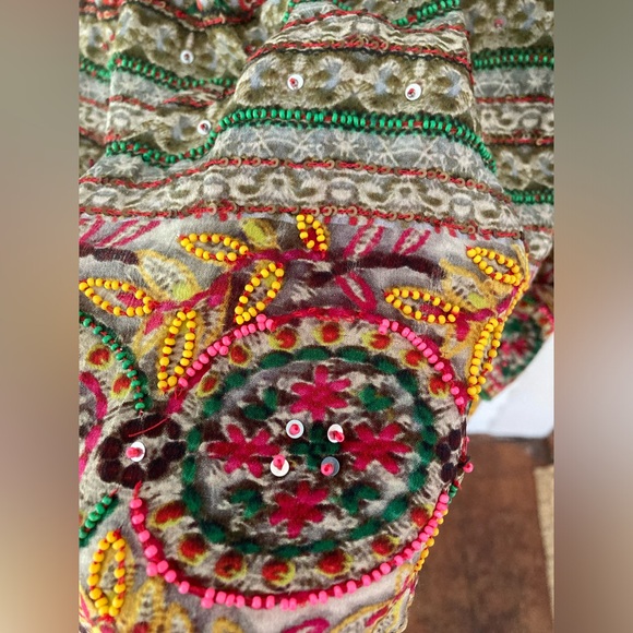 Anthropologie | Embellished Drop-Waist Dress Size 8P - Picture 14 of 15